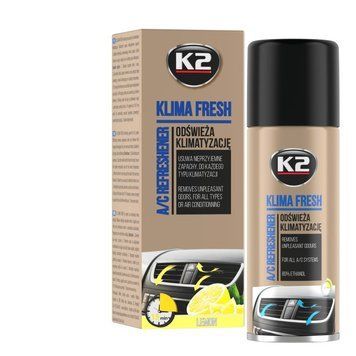 Очищувач системи кондиціонування, ароматизатор K2 Klima Fresh Lemon "Лимон" 150 мл K222 фото